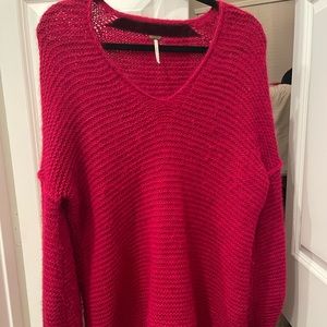 Red free people sweater size xs